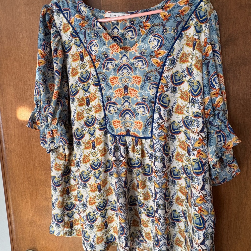Rose & Olive Multicolor Patterned Blouse